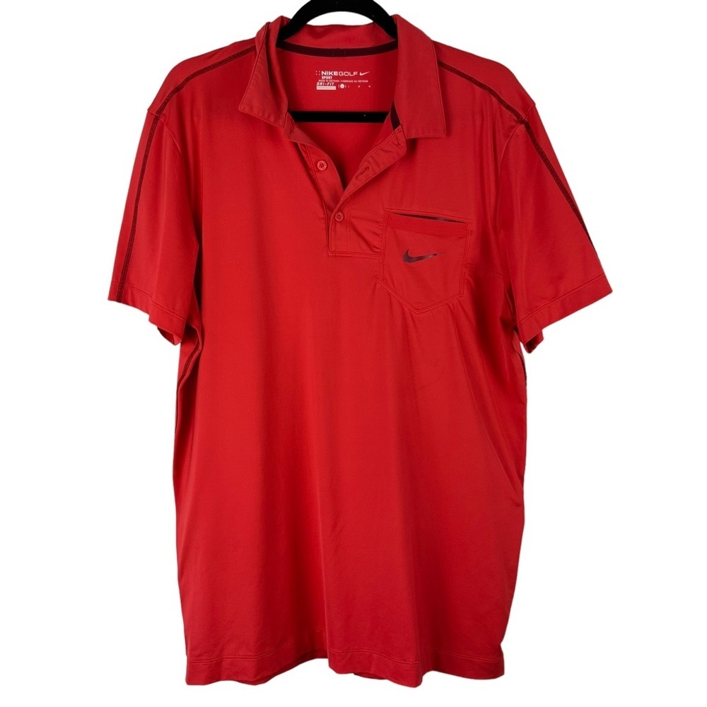 Nike Sz L Men's Red Short‎ Sleeve Golf Sport Polo Shirt